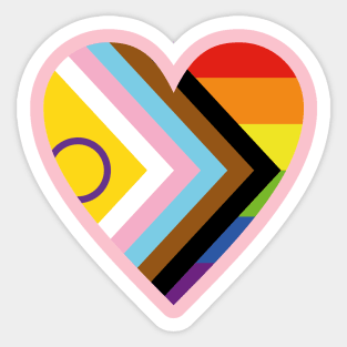 Progress Pride Heart Sticker